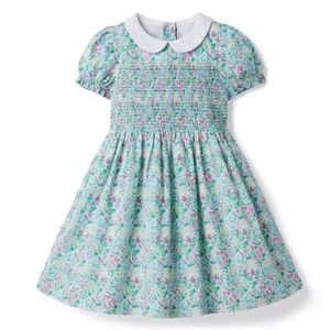 NWT - Janie and Jack - The Charlotte Smocked dress - Mint Chip Floral - Size 5